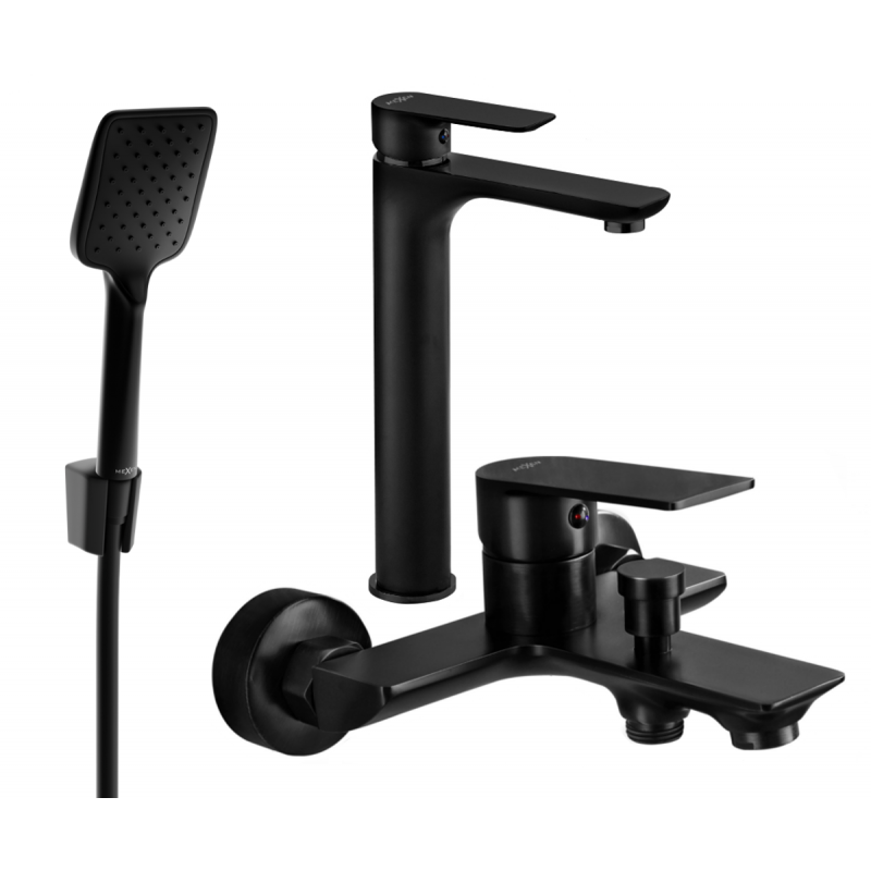 Mexen Alfa R62 bathtub set, Black - 745713R62-70