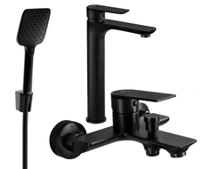 Mexen Alfa R62 bath set, black - 745713R62-70
