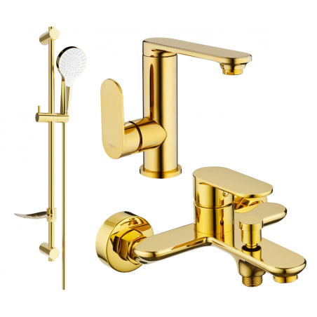 Mexen Milo DF05 bathtub set, Gold - 713053DF05-50