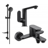 Mexen Milo DF05 bath set, black - 713053DF05-70