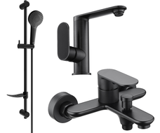 Mexen Milo DF05 bathtub set, Black - 713053DF05-70