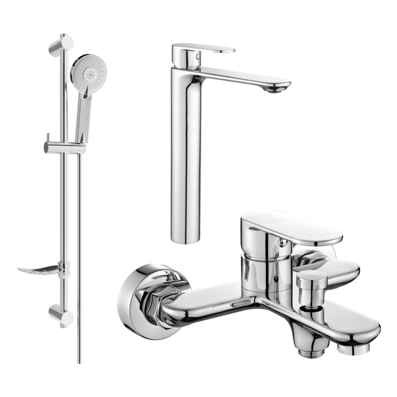 Mexen Milo DF40 bath set, chrome - 71313DF40-00
