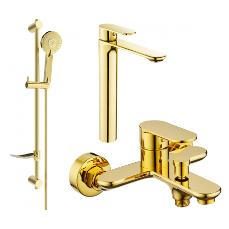 Mexen Milo DF40 bathtub set, Gold - 71313DF40-50
