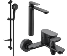 Mexen Milo DF40 bathtub set, Black - 71313DF40-70