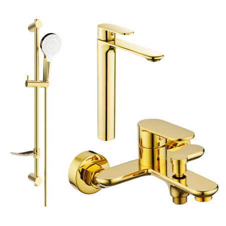 Mexen Milo DF05 bathtub set, Gold - 71313DF05-50