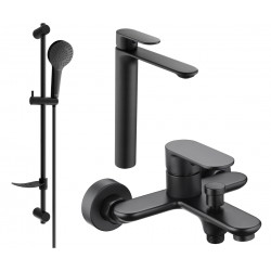 Mexen Milo DF05 bathtub set, Black - 71313DF05-70