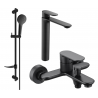 Mexen Milo DF05 bathtub set, Black - 71313DF05-70