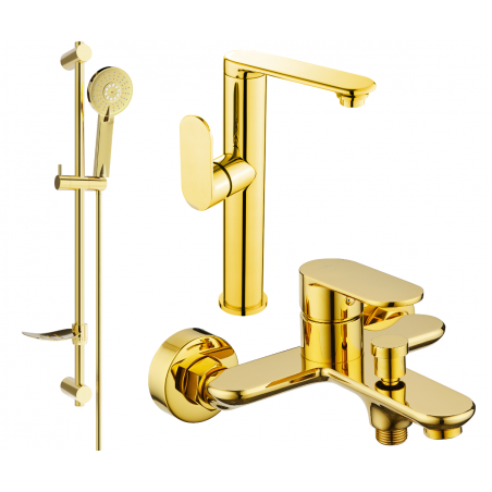 Mexen Milo DF40 bathtub set, Gold - 713153DF40-50