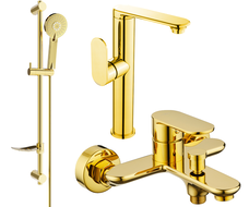 Mexen Milo DF40 bathtub set, Gold - 713153DF40-50