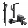 Mexen Milo DF40 bath set, black - 713153DF40-70