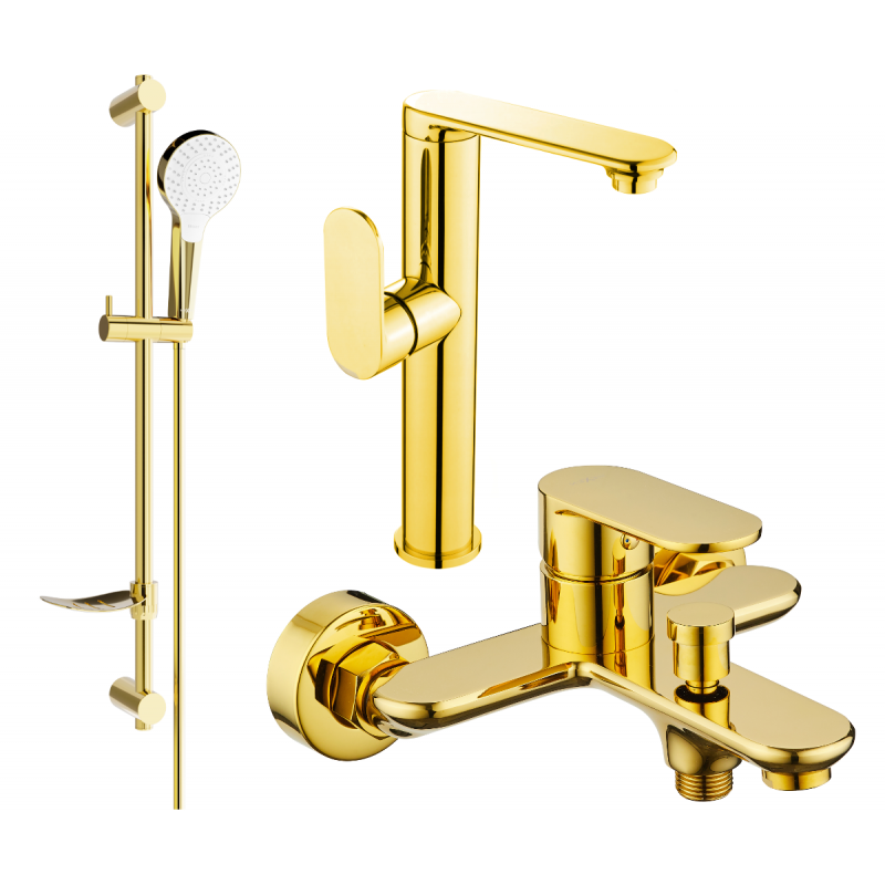 Mexen Milo DF05 bathtub set, Gold - 713153DF05-50