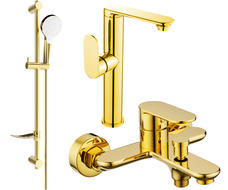 Mexen Milo DF05 bathtub set, Gold - 713153DF05-50