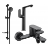 Mexen Milo DF05 Bath Set, Black - 713153DF05-70