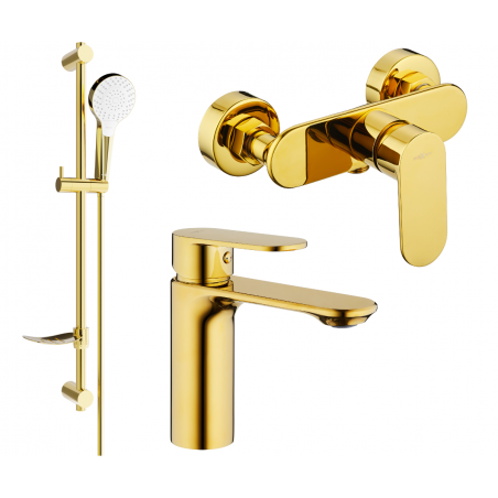 Mexen Milo DF05 shower set, Gold - 71304DF05-50