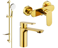 Mexen Milo DF05 shower set, Gold - 71304DF05-50
