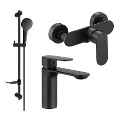 Mexen Milo DF05 shower set, Black - 71304DF05-70