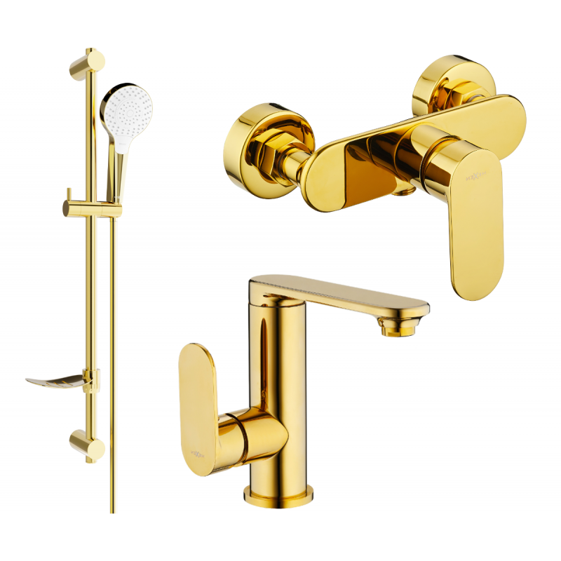Mexen Milo DF05 shower set, Gold - 713054DF05-50