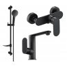 Mexen Milo DF05 shower set, Black - 713054DF05-70