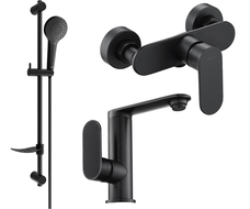 Mexen Milo DF05 shower set, Black - 713054DF05-70