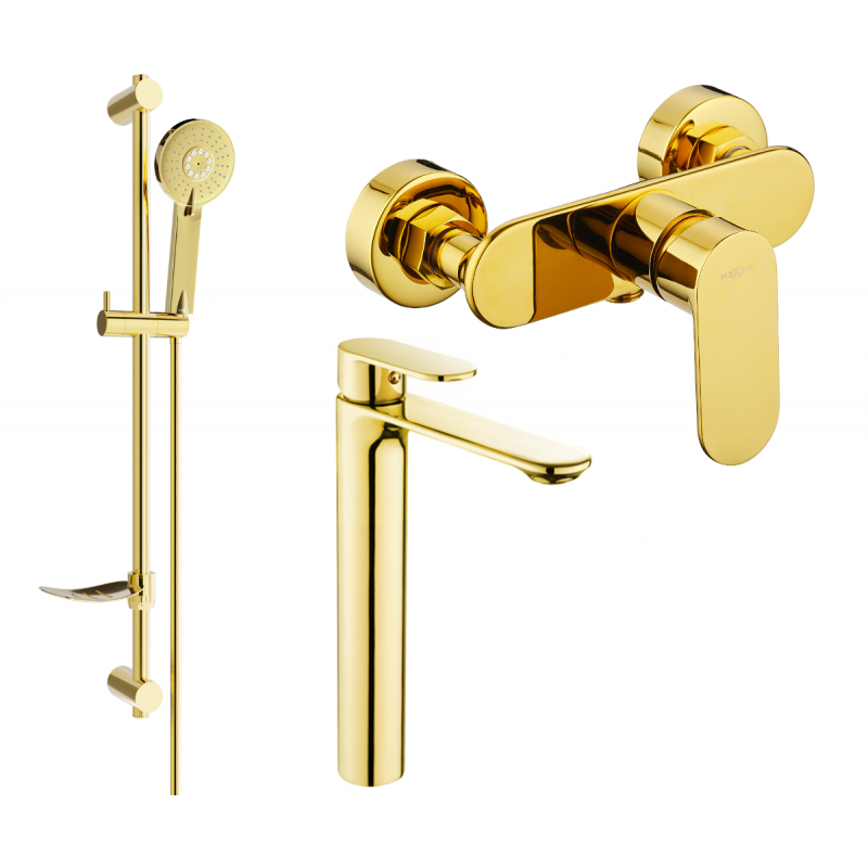 Mexen Milo DF40 shower set, Gold - 71314DF40-50