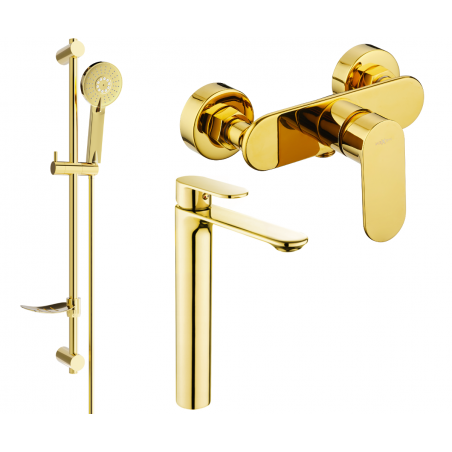 Mexen Milo DF40 shower set, Gold - 71314DF40-50