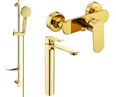 Mexen Milo DF40 shower set, Gold - 71314DF40-50