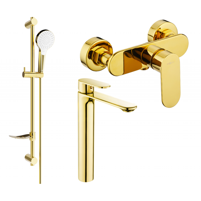 Mexen Milo DF05 shower set, Gold - 71314DF05-50