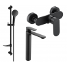 Mexen Milo DF05 shower set, Black - 71314DF05-70
