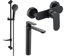 Mexen Milo DF05 shower set, Black - 71314DF05-70