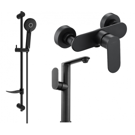 Mexen Milo DF40 shower set, Black - 713154DF40-70