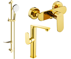 Mexen Milo DF05 shower set, Gold - 713154DF05-50