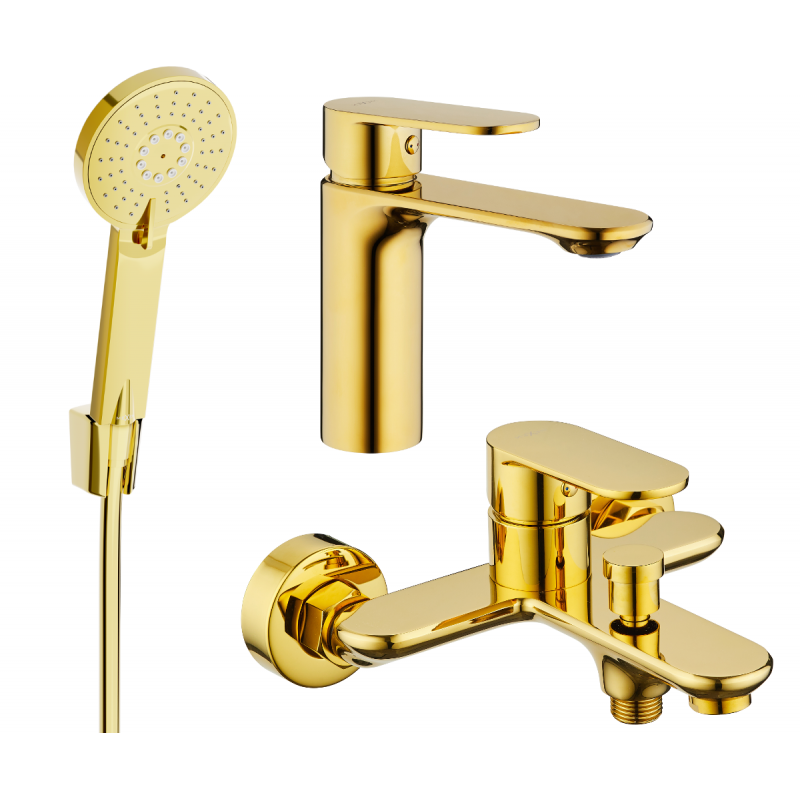 Mexen Milo R40 bathtub set, Gold - 71303R40-50