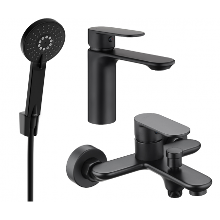 Mexen Milo R40 Bath Set, Black - 71303R40-70