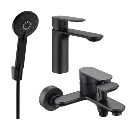 Mexen Milo R40 bathtub set, Black - 71303R40-70