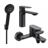 Mexen Milo R40 bathtub set, Black - 71303R40-70