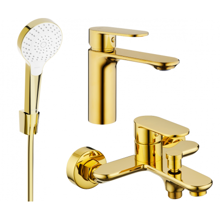 Mexen Milo R05 bathtub set, Gold - 71303R05-50