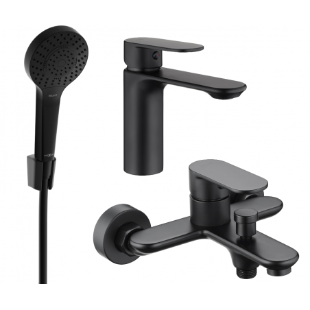 Mexen Milo R05 bathtub set, Black - 71303R05-70