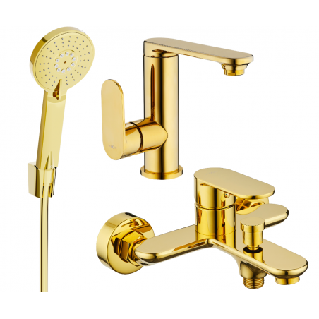Mexen Milo R40 bathtub set, Gold - 713053R40-50