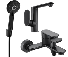 Mexen Milo R40 bathtub set, Black - 713053R40-70