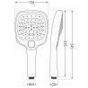 Mexen R-17 3-function shower head, chrome/white - 79517-02
