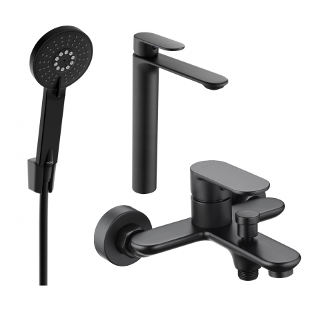 Mexen Milo R40 bathtub set, Black - 71313R40-70