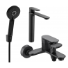 Mexen Milo R40 bath set, black - 71313R40-70