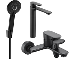 Mexen Milo R40 bathtub set, Black - 71313R40-70