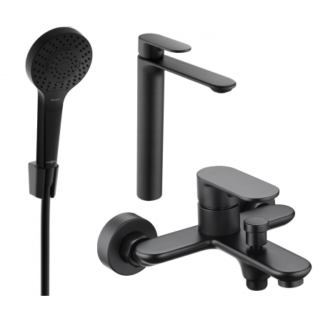 Mexen Milo R05 bathtub set, Black - 71313R05-70