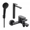 Mexen Milo R05 bathtub set, Black - 71313R05-70