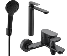 Mexen Milo R05 bathtub set, Black - 71313R05-70