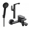 Mexen Milo R40 bathtub set, Black - 713153R40-70