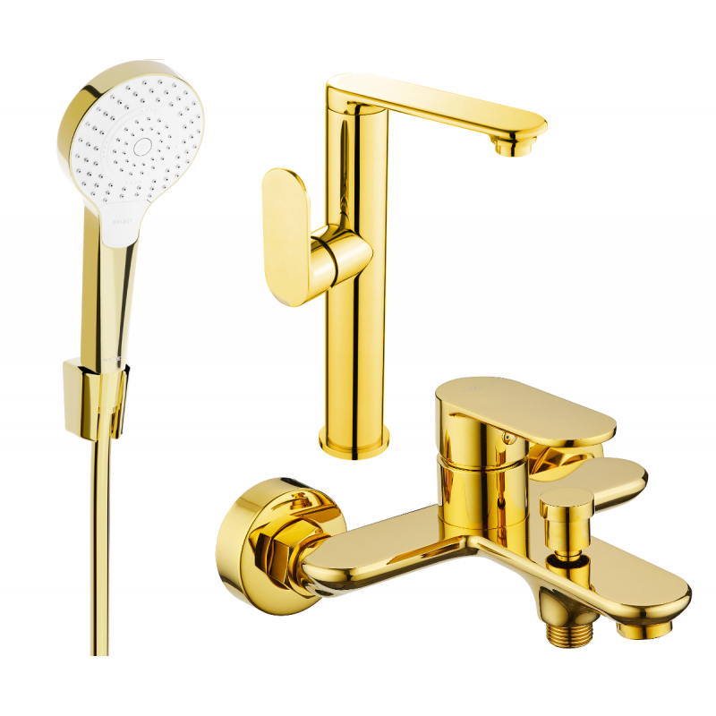 Mexen Milo R05 bathtub set, Gold - 713153R05-50