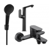 Mexen Milo R05 bathtub set, Black - 713153R05-70