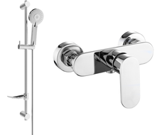 Mexen Milo DF40 shower mixer tap with shower head, Chrome - 7134R40-00